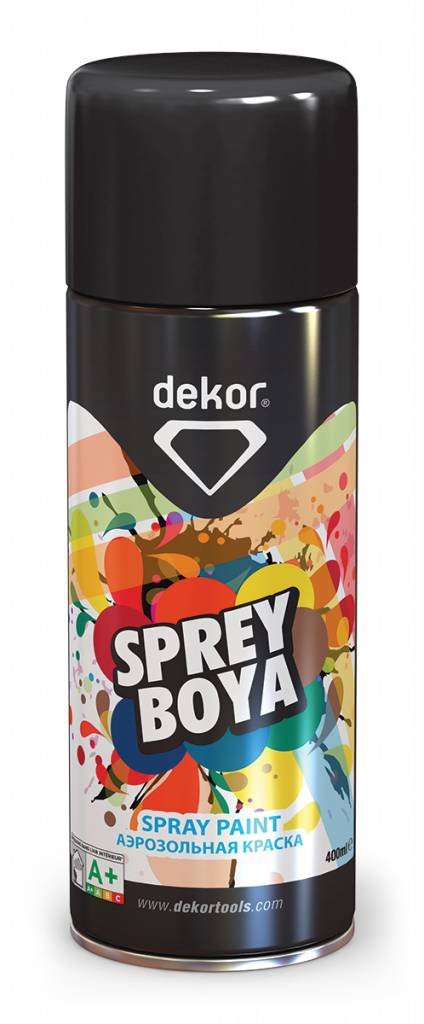 DEKOR Spray paint Glans zwart (400ml)
