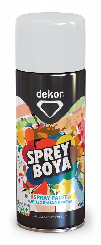 DEKOR Spray paint verkeerswit (400ml)