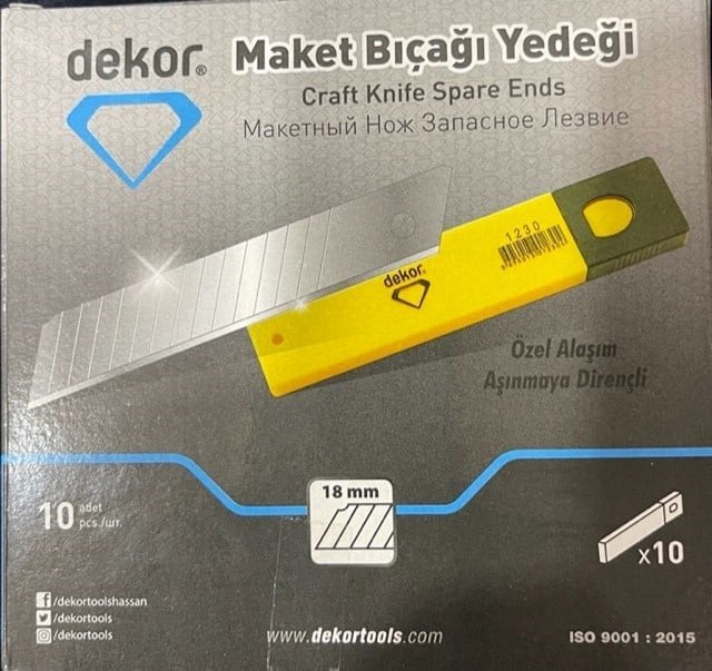 Dekor -Reserve afbreekmes Aluminium 18 mm (10 stuks)