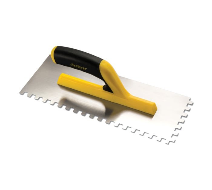 Getande spaan Vierkant getand, zachte handgreep – open uiteinde 120 mm x 300 mm (8 x 8)