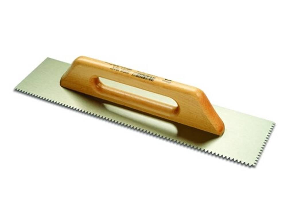DEKOR Lijmkam V Getand – Houten handvat, 120×500 mm V RVS