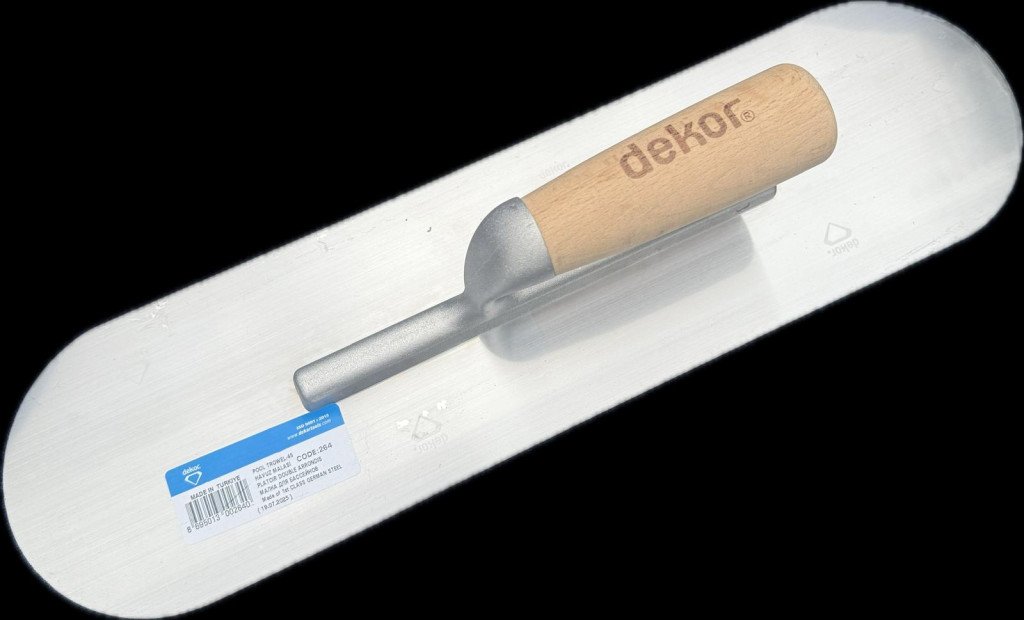 DEKOR Zwembad lijmspaan aluminium Houten handvat, 120×450 mm verenstaal