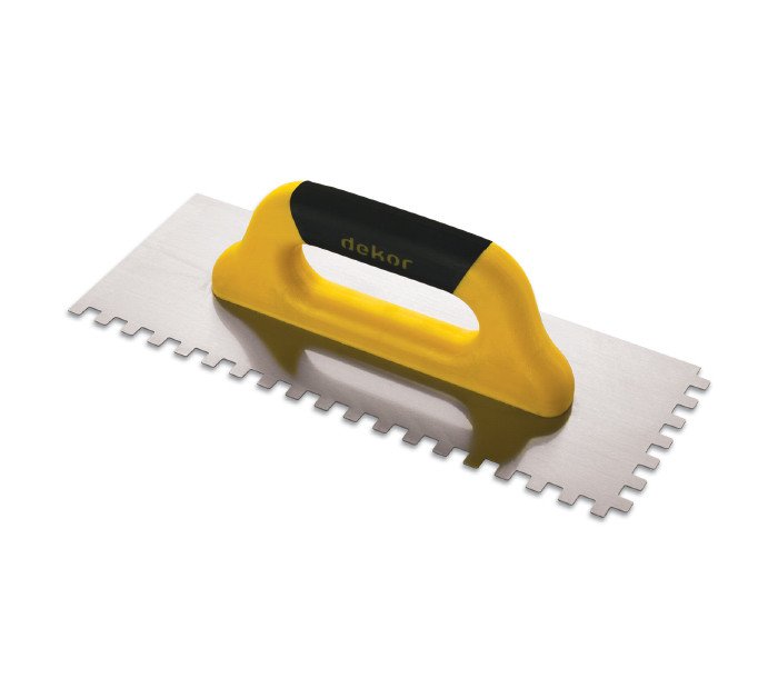 NOTCHED TROWEL  Closed End Soft Grip  4×4 mm. 40 cm.