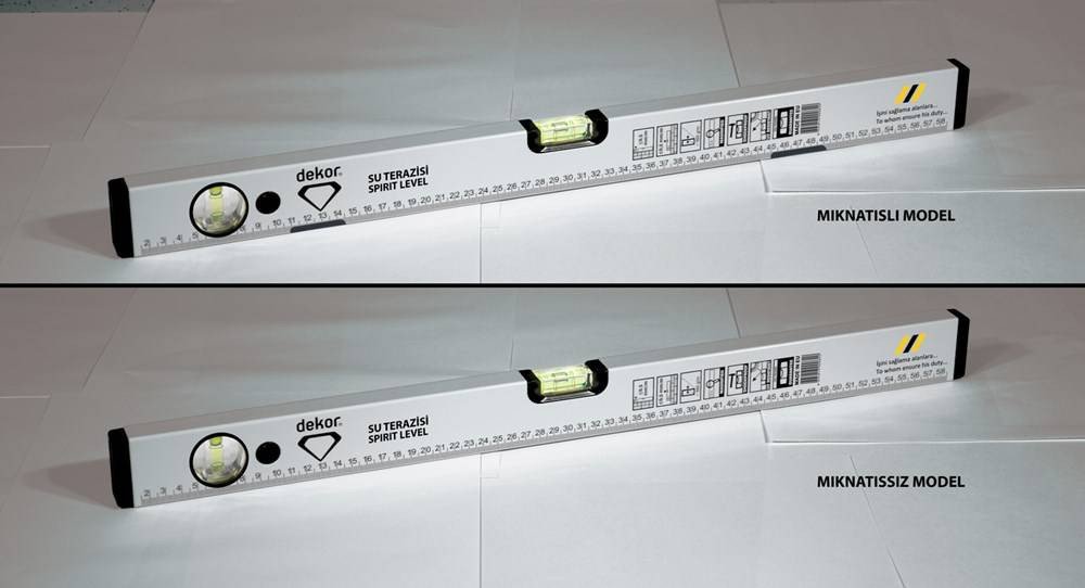 DEKOR Waterpas met magneet aluminium body 1500x48x22mm