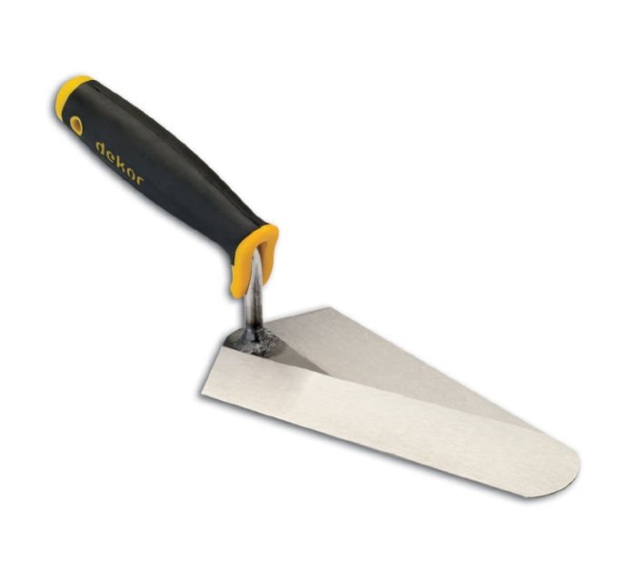 DEKOR Pleister en metseltroffel -GRIEKS MODEL- Zacht handvat, Breedte 140 mm verenstaal